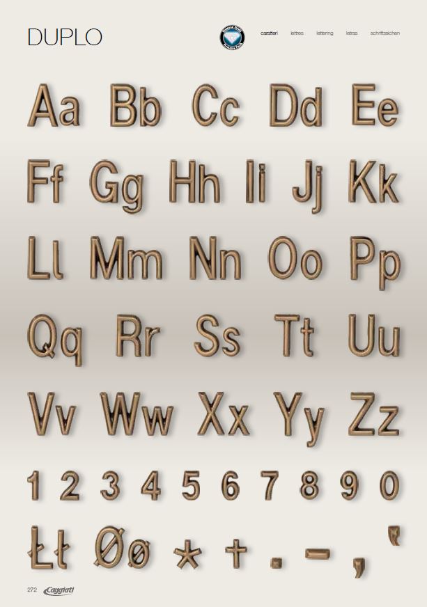 Бронзовые буквы Каджатти от компании Феникс